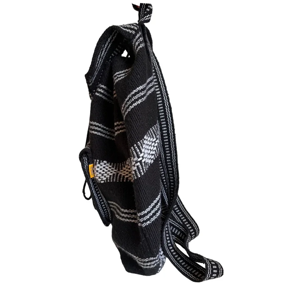 Pinzon Black White Woven Baja Stripe Backpack‎ Bohemian DO NOT Buy